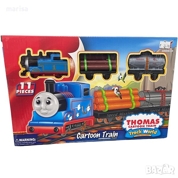 Влакче Томас на релси, 11 части, в кутия Код: 66282, снимка 1