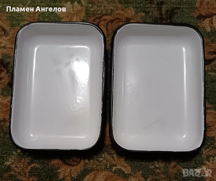  Български емайлирани тавички 2 броя. Старото добро (вечно) производство. , снимка 1