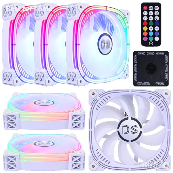 DS адресируеми RGB 120MM LED вентилатори с контролер, снимка 1