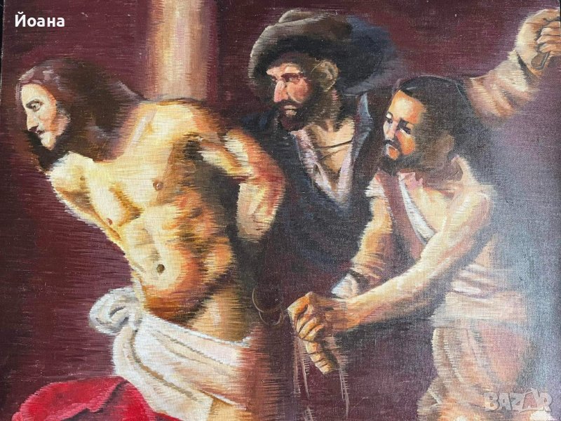 Репродукция - Христос в колоната, Микеланджело да Караваджо, снимка 1