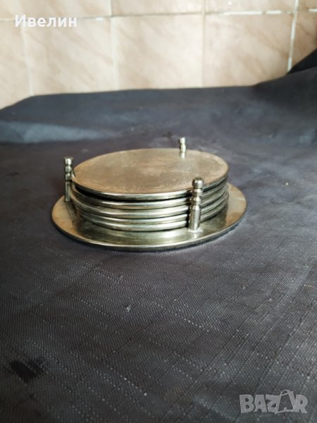 комплект посребрени подложки за чаши, снимка 1