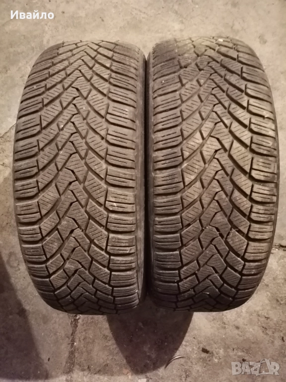 Продавам 2 броя зимни гуми 205.55.16 на 1 сезон дот 2019 Контентал , снимка 1