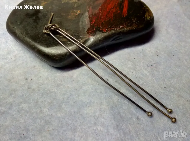 СТАРА РЕТРО АРТ СРЕБЪРНА ОБЕЦА ОКСИДИРАНО СРЕБРО ВИСОКА ПРОБА ФИНА РЪЧНА ИЗРАБОТКА 37756, снимка 1