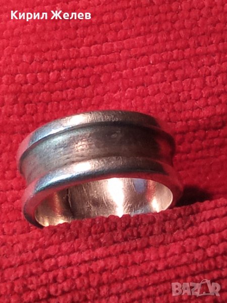 СТАР МЕКСИКАНСКИ МАСИВЕН СРЕБЪРЕН ПРЪСТЕН Тип ХАЛКА СРЕБРО MEXICO925 МАЙСТОРСКА АРТ ИЗРАБОТКА 60681, снимка 1