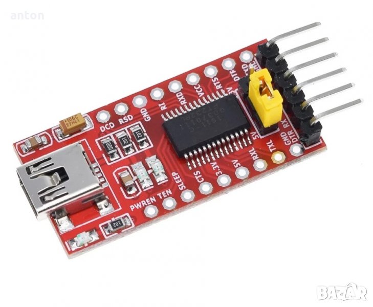 адаптер FT232 USB to serial TTL FT232RL FTDI USB 3.3V 5.5V to TTL Serial Adapter Module , снимка 1