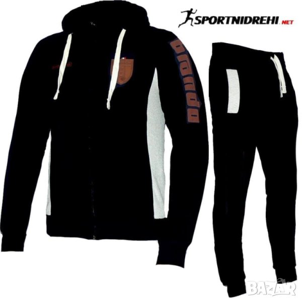Мъжки спортен екип BRANDO, черен, памук и ликра, с качулка, снимка 1