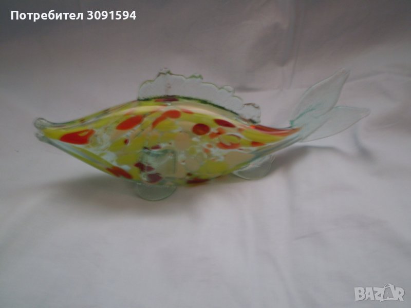 Стара фигура на риба многоцветно стъкло, снимка 1
