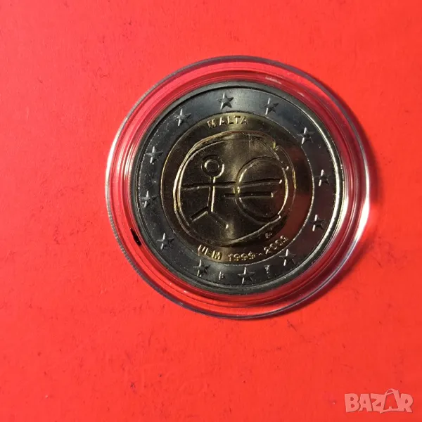 Малта 2 евро 2009 10 години - монетарна политикa на ЕС , снимка 1