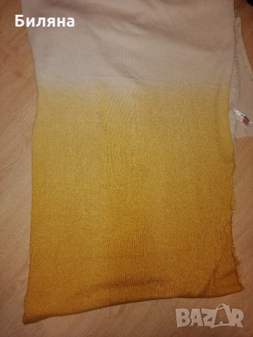 Голям шал в преливащи се цветове (горчица), снимка 2 - Шалове - 35306813