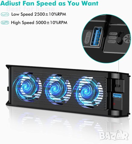 Охлаждащ вентилатор KIWIHOME за PS5, снимка 6 - Аксесоари - 40542517