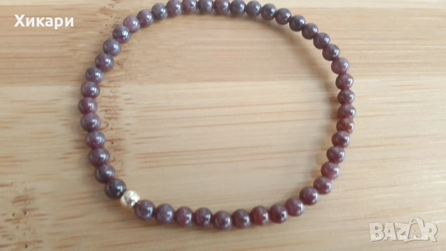 Масивни дървени гривни / Гривна от естествен гранат , снимка 14 - Гривни - 48376432