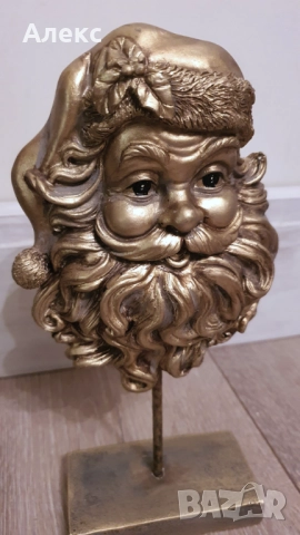 Златен Дядо Коледа на стойка– 26см, снимка 2 - Декорация за дома - 52754845