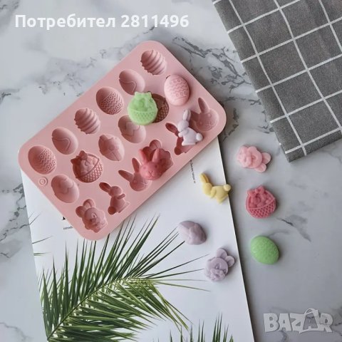 Силиконов молд с Великденски мотиви - форма за шоколад и бонбони, снимка 2 - Форми - 43937639