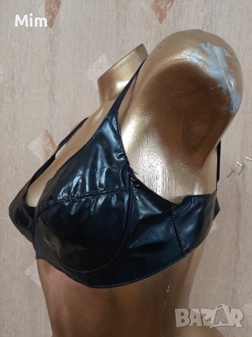 80 В Черен кожен сутиен/ бюстие/, снимка 5 - Бельо - 40211538