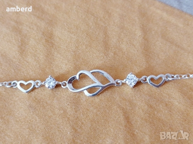 Изключително красива сребърна гривна - модел В022, снимка 4 - Гривни - 53411165