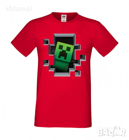 Мъжка тениска Creeper Face 4,Minecraft,Игра,Забавление,подарък,Изненада,Рожден Ден., снимка 16 - Тениски - 36492807