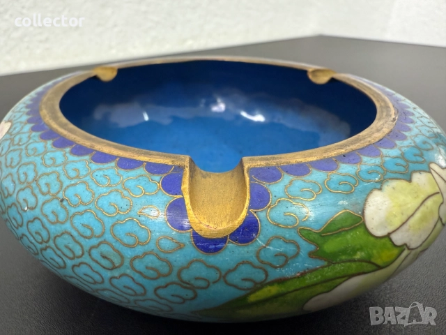 Китайски пепелник от клоазон, цветен, като нов. №7608, снимка 5 - Антикварни и старинни предмети - 52373822