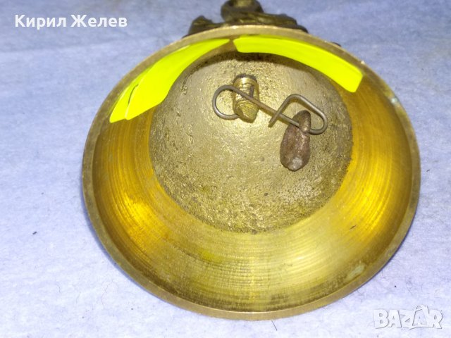 СТАРА БРОНЗОВА КАПИТАНСКА КАМБАНКА ЗВЪНЧЕ за СЕРВИРАНЕ с КРАСИВ БРОНЗОВ ПЛАТНОХОД ВЕТРОХОД 42675, снимка 8 - Декорация за дома - 43980862
