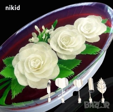 5 бр  метални пера шприц за 3D желиран десерт декорация и украса цветя, снимка 2 - Аксесоари за кухня - 33456665