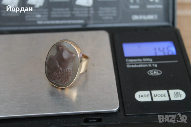 Дамски златен пръстен с камея, снимка 13 - Пръстени - 53326567