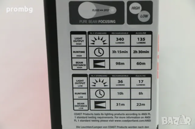  Led фенер COAST-USA, 340 lm, презареждащ, снимка 5 - Лед осветление - 49138868