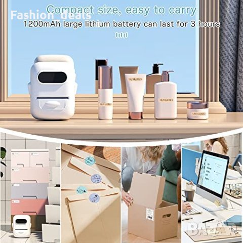 Нов преносим Bluetooth принтер етикети стикер организация съхранение, снимка 6 - Друга електроника - 40389953