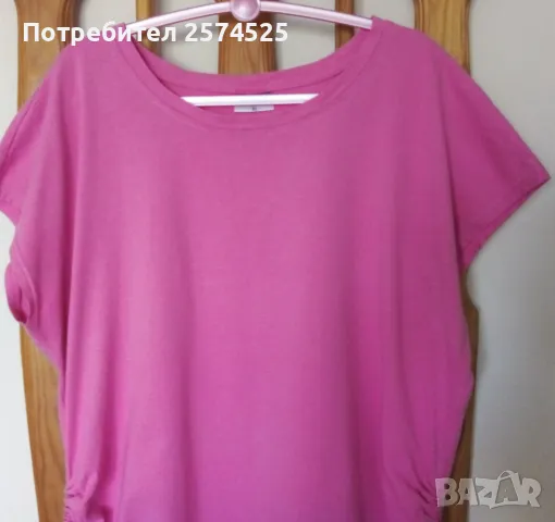 Pepco розова памучна блуза с къс ръкав XL, снимка 2 - Тениски - 47351662