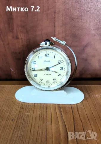 Будилник Слава 1962 глобус,ракета, снимка 5 - Антикварни и старинни предмети - 49780094