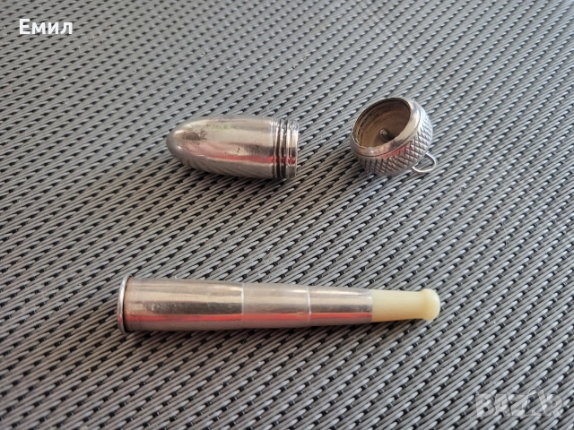 Антикварно сребърно сгъваемо цигаре, снимка 3 - Колекции - 52965619