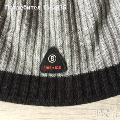 НОВА унисекс вълнена сива зимна шапка BOGNER Fire + Ice от Германия, снимка 2 - Шапки - 53455126