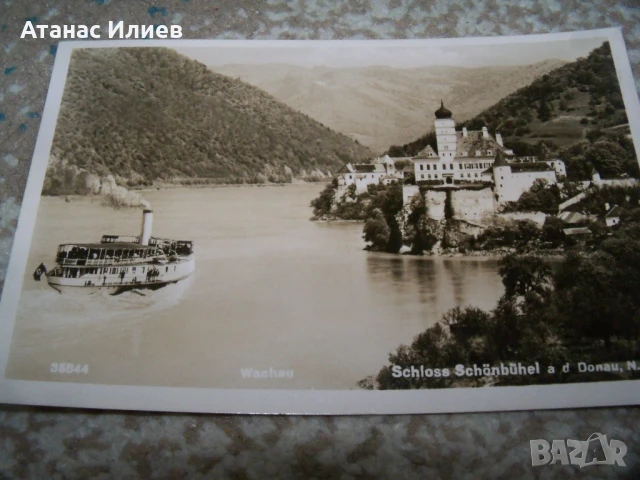 Стара австрийска пощенска картичка с параход и замъка Шьонбюел 1939г., снимка 4 - Филателия - 50773619