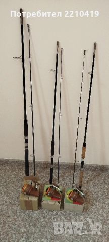 три въдици и макари Germina , снимка 2 - Макари - 52390637