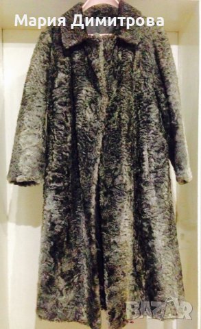 Бутиково сиво омбре палто Астраган Swakara, снимка 2 - Палта, манта - 39306319
