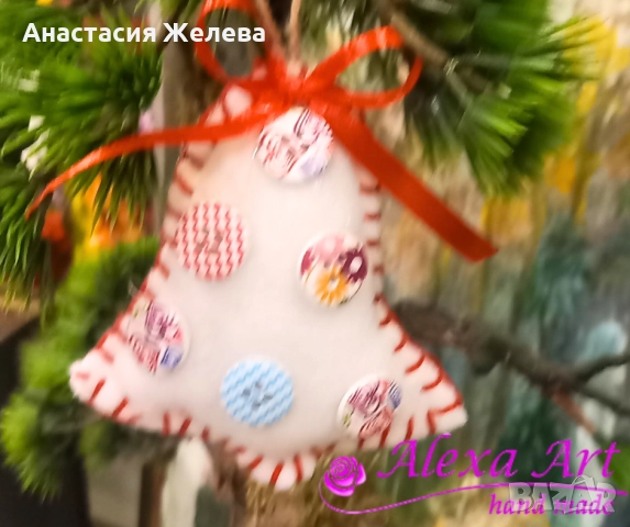 Коледно ботушче и коледна камбанка, снимка 4 - Декорация за дома - 52321223