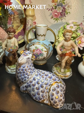 A Royal Crown Derby England  paperweight modelled as a ram/  Circa 1988 - великолепие в злато , снимка 11 - Антикварни и старинни предмети - 52669197