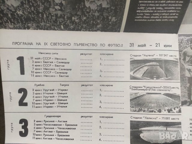 Продавам Българският футбол Мексико 1970  Брошура, програма .Голям формат, снимка 4 - Антикварни и старинни предмети - 34800937