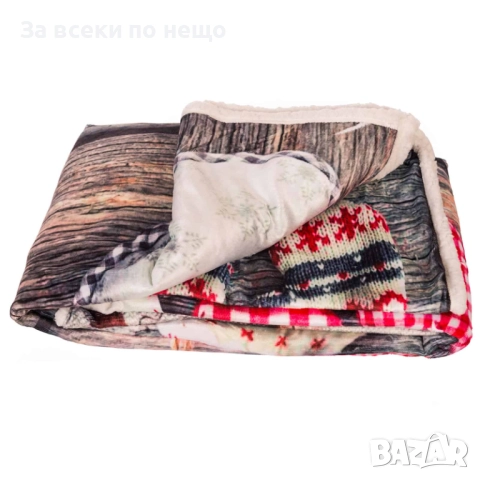 Пухкаво одеяло с коледни мотиви Код P1549, снимка 3 - Олекотени завивки и одеяла - 52556344