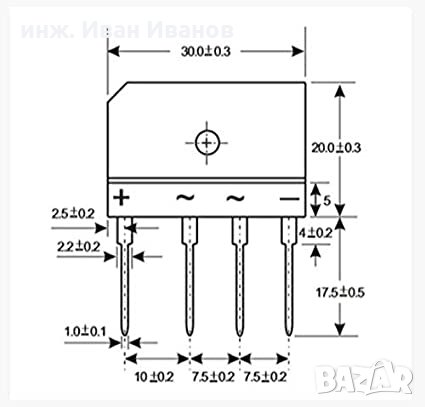 Изправителен мост по "схема Грец" 35A, 1000V, , снимка 2 - Друга електроника - 35188168