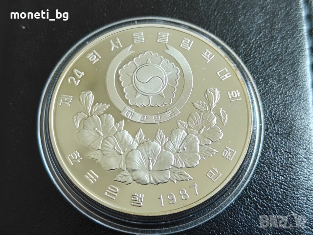 СРЕБРО Южна Корея 10000 вон 1987, снимка 2 - Нумизматика и бонистика - 53560181