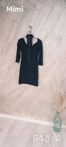 къса черна рокля М-Л, снимка 2 - Рокли - 47665859