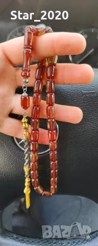 Броеница от огън кехлибар -01