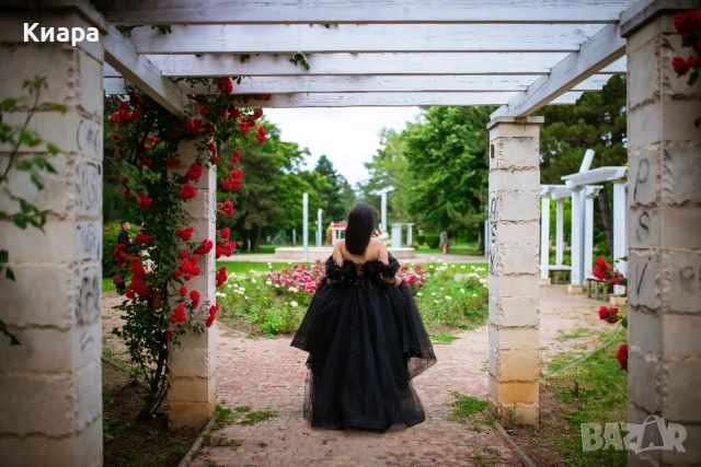 Черна бална рокля, снимка 3 - Рокли - 53597452