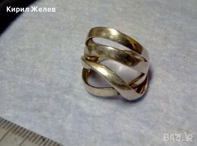 СТАР ШИКОЗЕН СРЕБЪРЕН ПРЪСТЕН СРЕБРО 925 АЖУРНА ХУДОЖЕСТВЕНА РЪЧНА БИЖУТЕРСКА ИЗРАБОТКА 30430, снимка 12 - Пръстени - 49885925