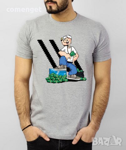 НАД 10 ЦВЯТА! Мъжки и Детски тениски POPEYE МОРЯКА MONEY! Поръчай модел с ТВОЯ идея!
