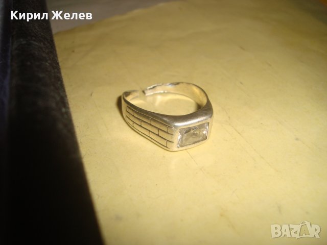 СТАР СРЕБЪРЕН СКЪПОЦЕНЕН РЕГУЛИРУЕМ АРТ ПРЪСТЕН СРЕБРО 925 с ЮВЕЛИРНО ФАСЕТИРАН МОЙСАНИТ 27202, снимка 2 - Пръстени - 36817797