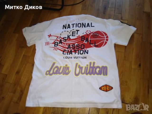 Луис Витон multi patch NBA Logo 2021 баскетбол памук размер Л бяла, снимка 7 - Тениски - 51007701