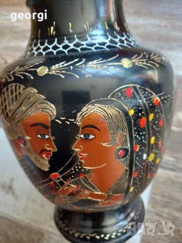 Гравирана месингова ваза, снимка 7 - Вази - 37292107