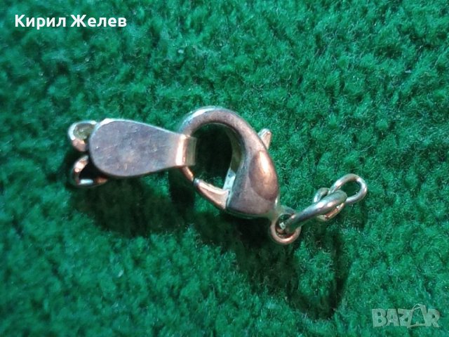 СТАРА ПОСРЕБРЕНА ЗАКОПЧАЛКА КАРАБИНКА ЗДРАВА СТОМАНЕНА със СРЕБЪРНО СРЕБРО 925 УШЕНЦЕ ОТСТРАНИ 18017, снимка 11 - Бижутерийни комплекти - 40921195