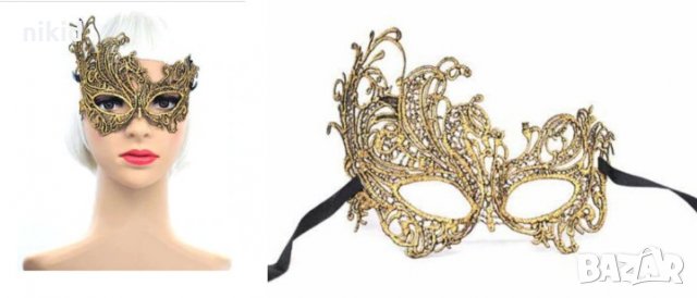 13 Златиста Домино маска дантела за лице очи маскарад парти бал
