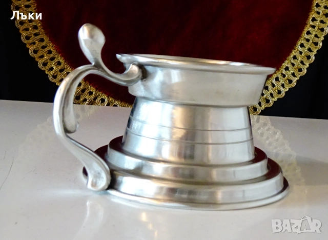 Калаен свещник с дръжка Weber Germany. , снимка 4 - Антикварни и старинни предмети - 52792807